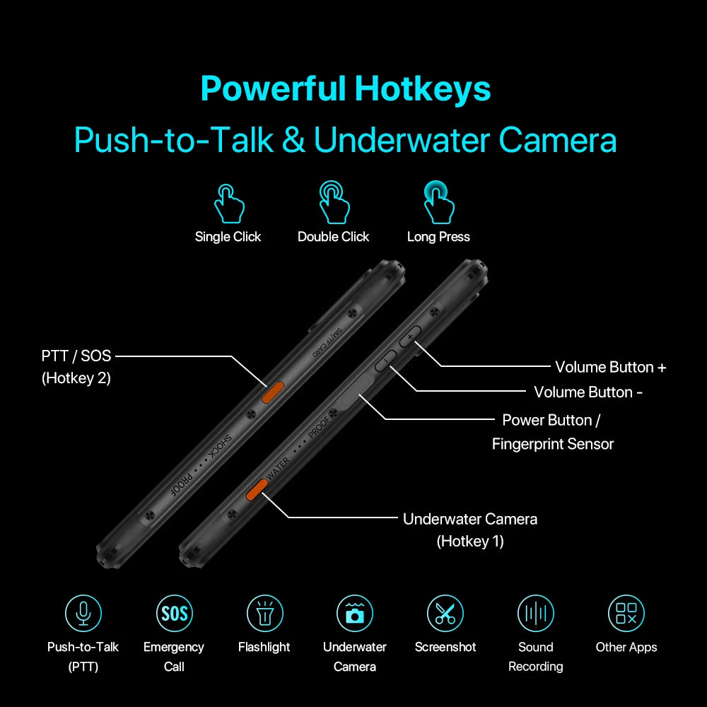 UMIDIGI-BISON X20 Rugged Smartphone 6000mAh Battery NFC MTK Helio P60 Octa-Core 6GB 128GB 6.53 "HD Android 13 Cell Phone