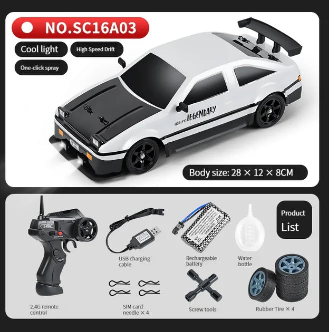 2.4G Drift Rc Car 4WD High Speed RC Drift Car Toy Remote Control Model Vehicle Car RC Vehicle Toy With Light Spray for Child