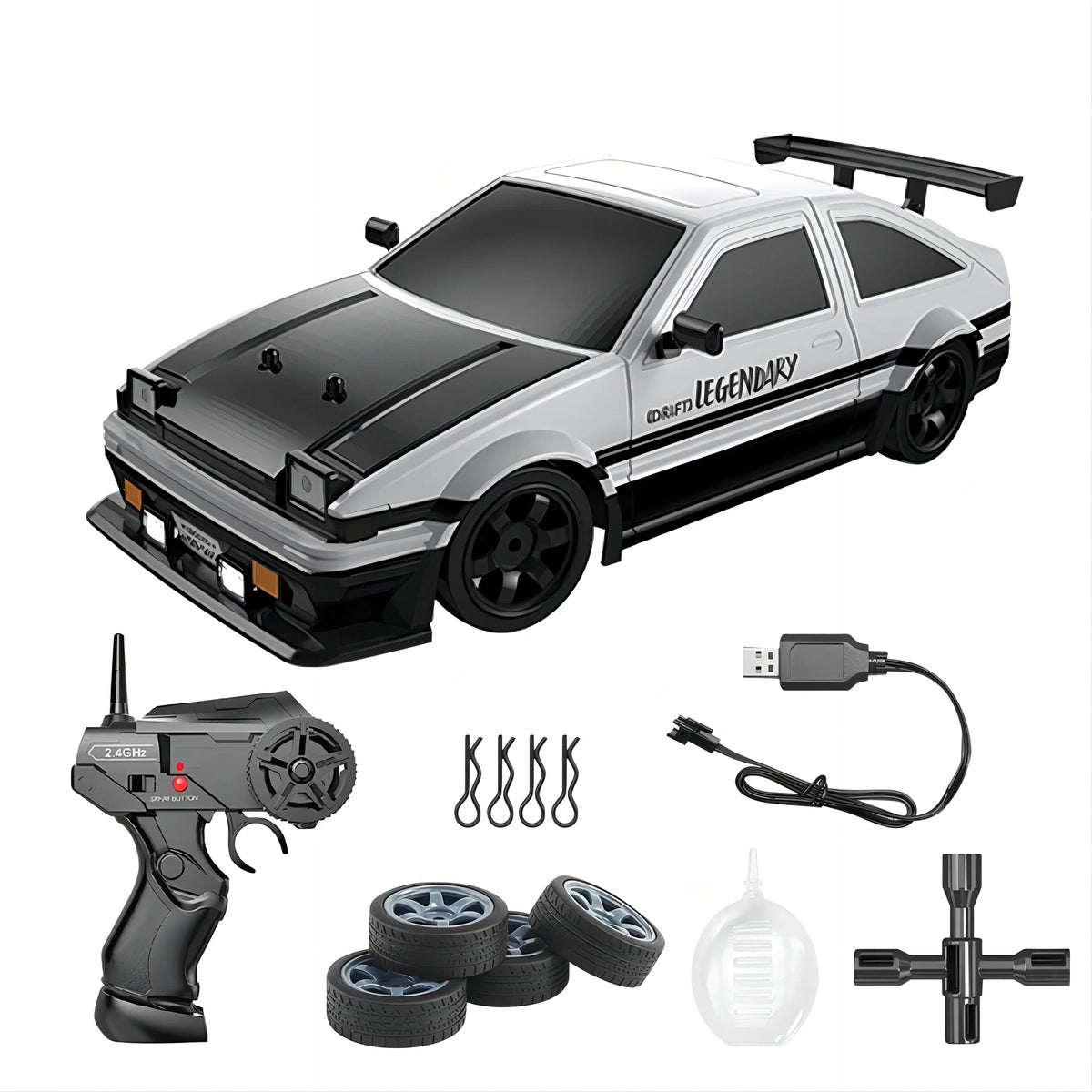 2.4G Drift Rc Car 4WD High Speed RC Drift Car Toy Remote Control Model Vehicle Car RC Vehicle Toy With Light Spray for Child