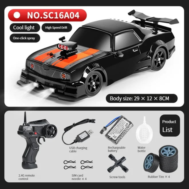 2.4G Drift Rc Car 4WD High Speed RC Drift Car Toy Remote Control Model Vehicle Car RC Vehicle Toy With Light Spray for Child