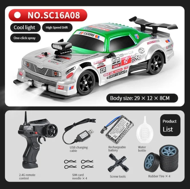 2.4G Drift Rc Car 4WD High Speed RC Drift Car Toy Remote Control Model Vehicle Car RC Vehicle Toy With Light Spray for Child