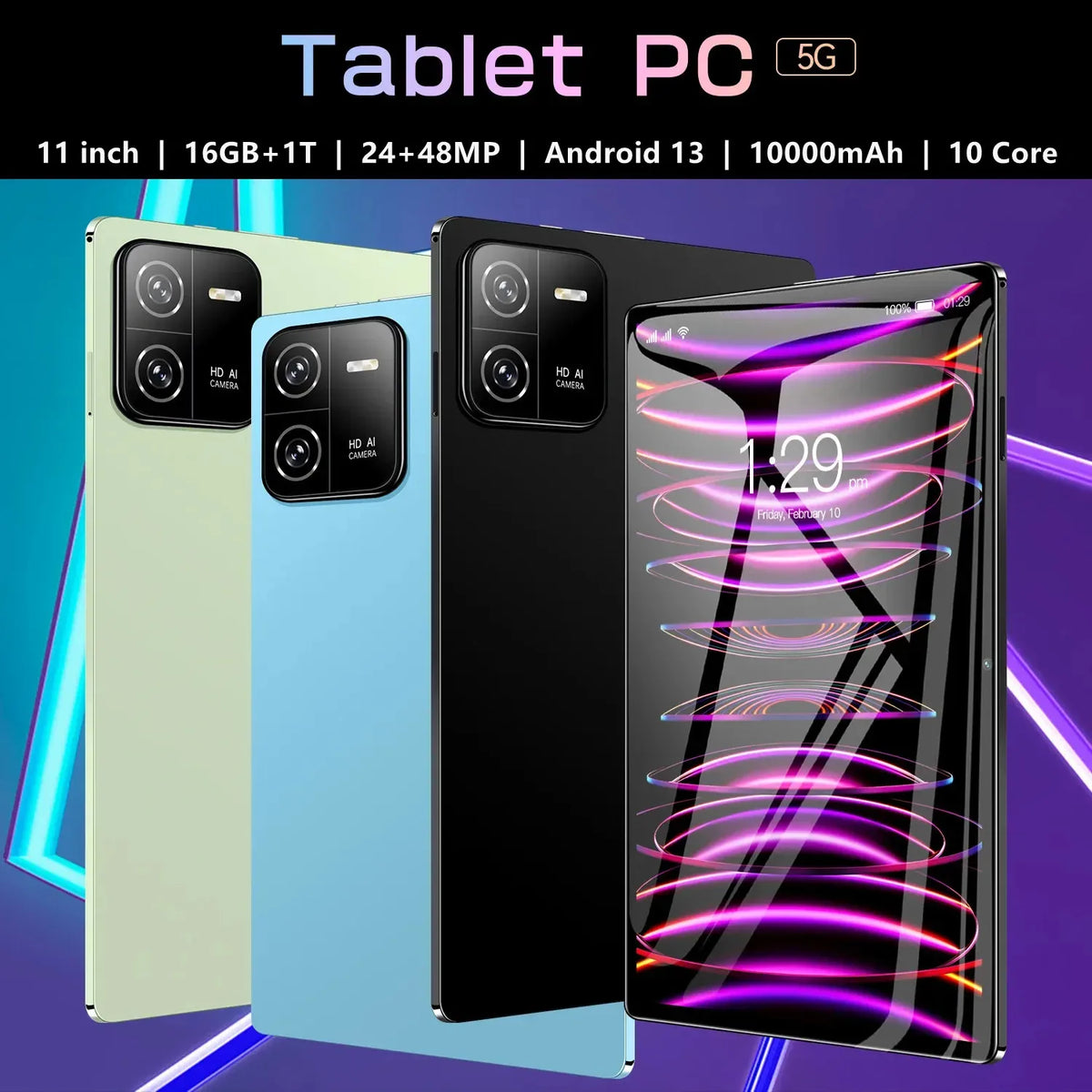 2024 Global Version Pad 6 PRO Tablet Android 13 16GB 1T 11 Inch 10000mAh 5G Dual SIM Phone Call GPS Bluetooth WiFi WPS Tablet