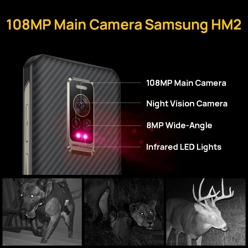 Ulefone Armor 17 Pro Rugged Smartphone Night Vision 13GB 256GB Helio G99 4G Mobile Phones 120Hz 108MP Android 12 NFC Global
