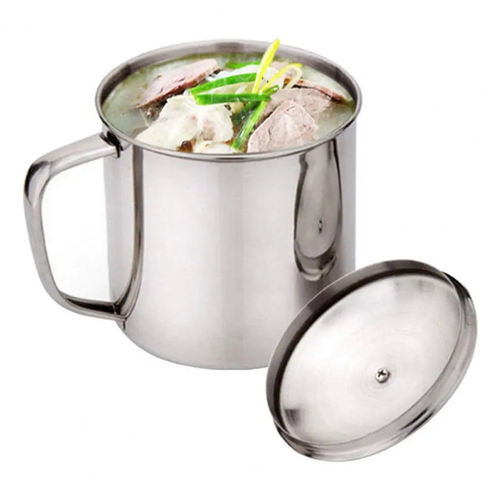 480ml Drinking Mug Handle Design Stainless Steel Water Tea Storage Bottle Camping Outdoor Travel Drinkware Water Cup