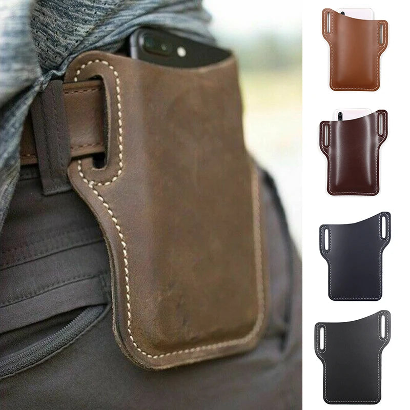 Phone Case Holster Cellphone Loop Holster Belt Waist Bag Props Leather Purse Phone Wallet Running Pouch Travel Camping Bags