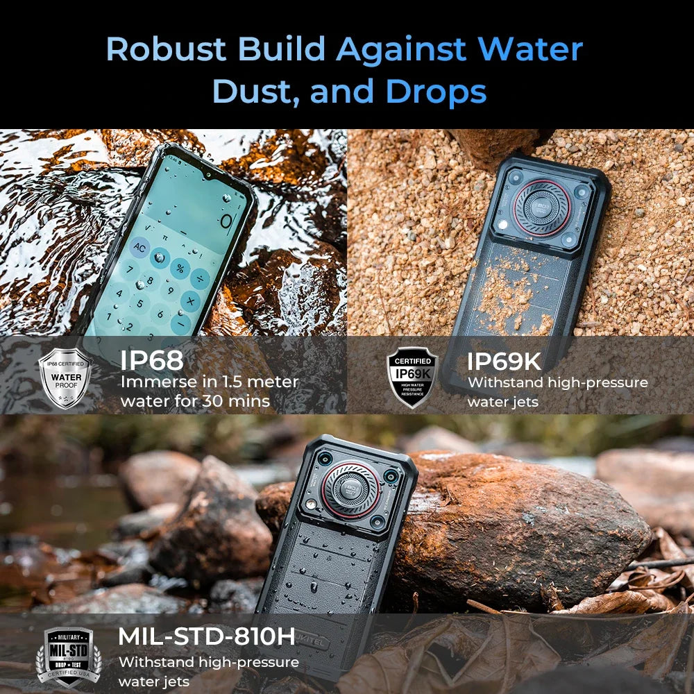 Oukitel WP36 Rugged Smartphone 10600mAh 6.52" HD+ Cell phone 16GB 128GB Mobile Phone Android 13 13MP Camera