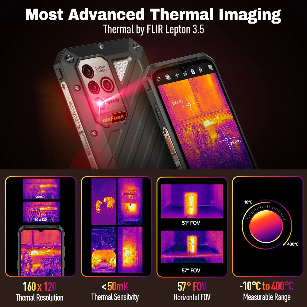 Ulefone Power Armor 18T Ultra 5G Rugged Phone 512GB ROM +24GB RAM Thermal ImagingCamera FLIR® smartphone