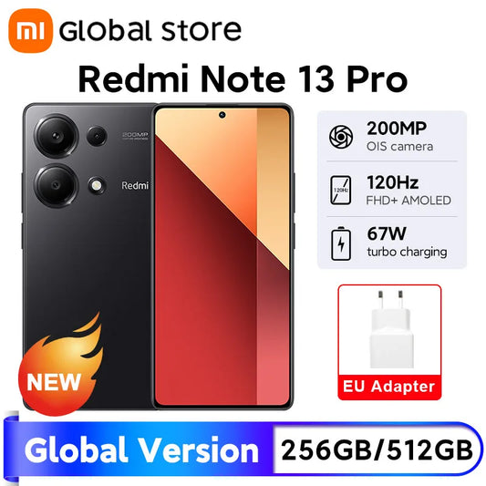 Xiaomi Redmi Note 13 Pro 4G Mobile Phone Global Version 200MP Camera 67W Charge 5000mAh MTK Helio G99-Ultra 6.67" AMOLED display