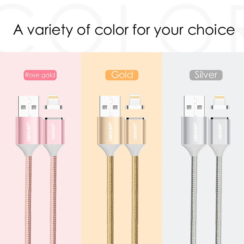 JianHan Magnetic Charging Cable for Lightning 1m Fast Charge Magnet Charger Cable for iPhone 12 11 Pro XS Max X XR 8 7 6 6S Plus