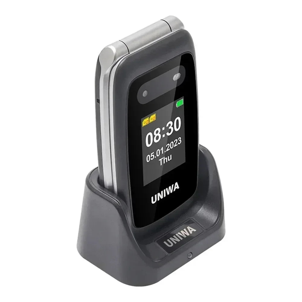 UNIWA V202T 4G Feature Phone Speed Dial Flip Cellphone 1450mAh SOS Big Button For Elderly Russian Keyboard Cheap Mobile Phones
