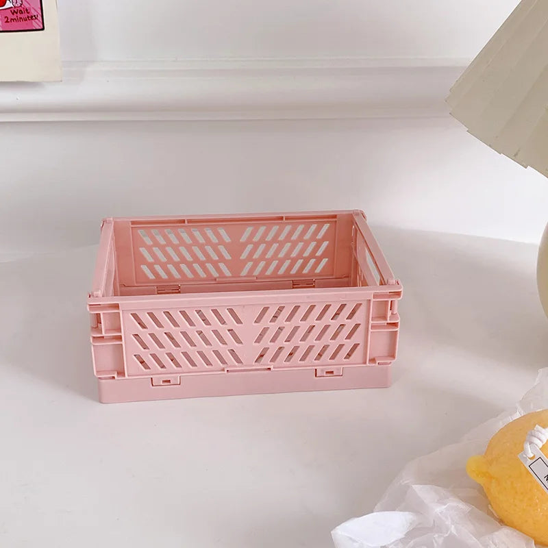 Foldable Storage Box Portable Collapsible Holder Plastic Home Office Storage Box Organizer Sundries Organizer Boxes