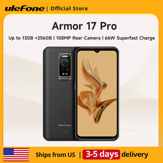 Ulefone Armor 17 Pro Rugged Smartphone Night Vision 13GB 256GB Helio G99 4G Mobile Phones 120Hz 108MP Android 12 NFC Global