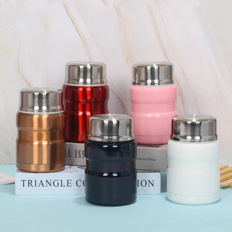 Stainless Steel Insulation Lunch Box Soup with Spoon Containers Thermo Mug Thermo Cup 500ML 750ML Vacuum Flasks Thermosbeker