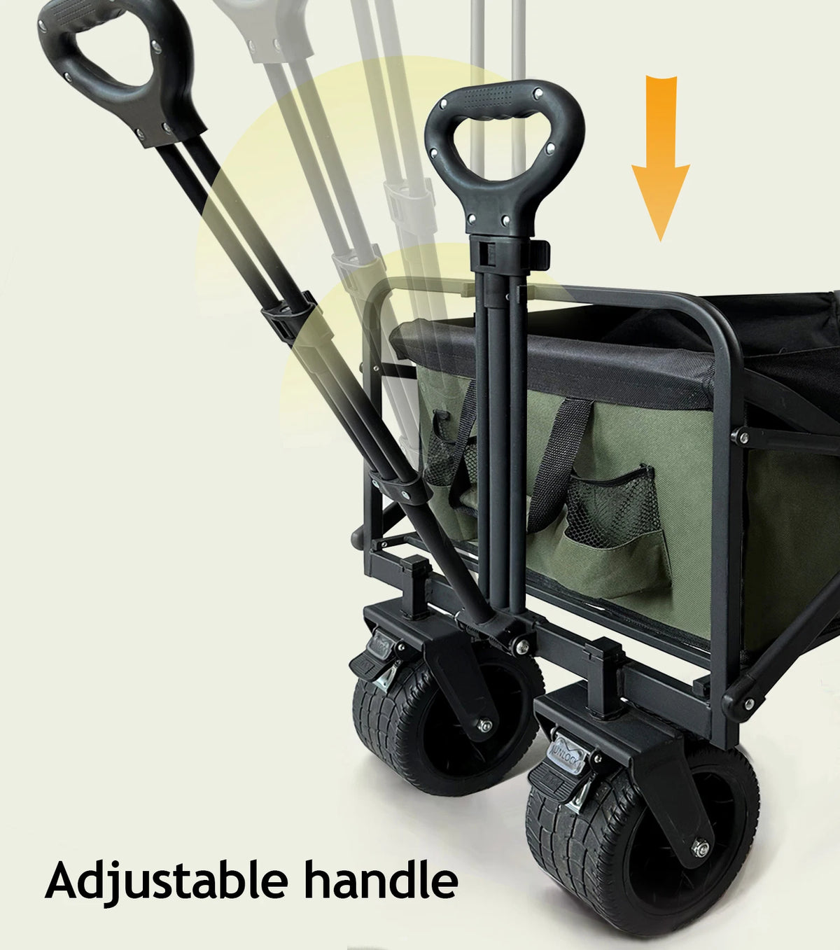 Collapsible Wheeled Folding Cart On Wheels Wagon Large Foldable Camping Cart Garden Outdoor Carts Portable Barbecue Trolley