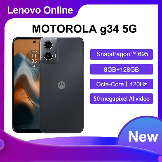 MOTOROLA Moto G34 5G 120Hz Octa-core 6nm Qualcomm Snapdragon 695 50 Million Pixel AI Image 5000mAh Fast Charge Long Battery Life