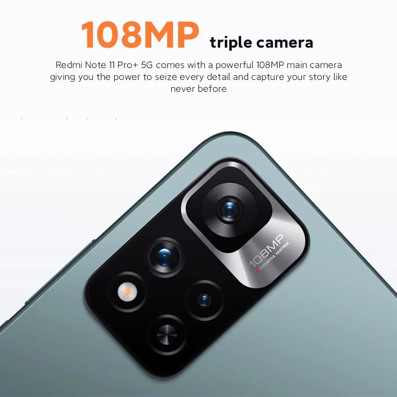 New Global Version Xiaomi Redmi Note 11 Pro Plus 5G 6GB 128GB  Octa-core Dimensity 920 120W HyperCharge 120Hz AMOLED 108MP