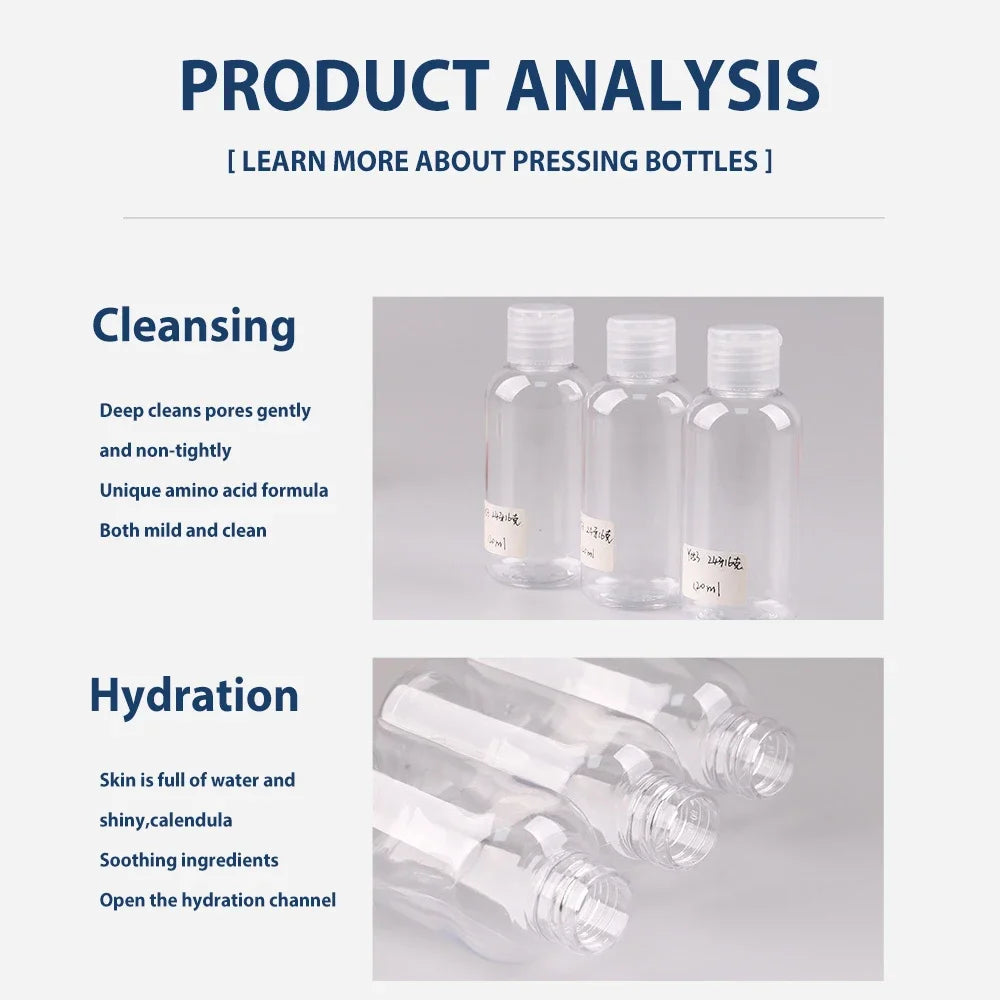 50pcs 5-100ml Plastic PET Flip Lid Lotion Bottles Wholesale Clear Cosmetic Sample Container Mini Travel Fill Vials Liquid Bottle