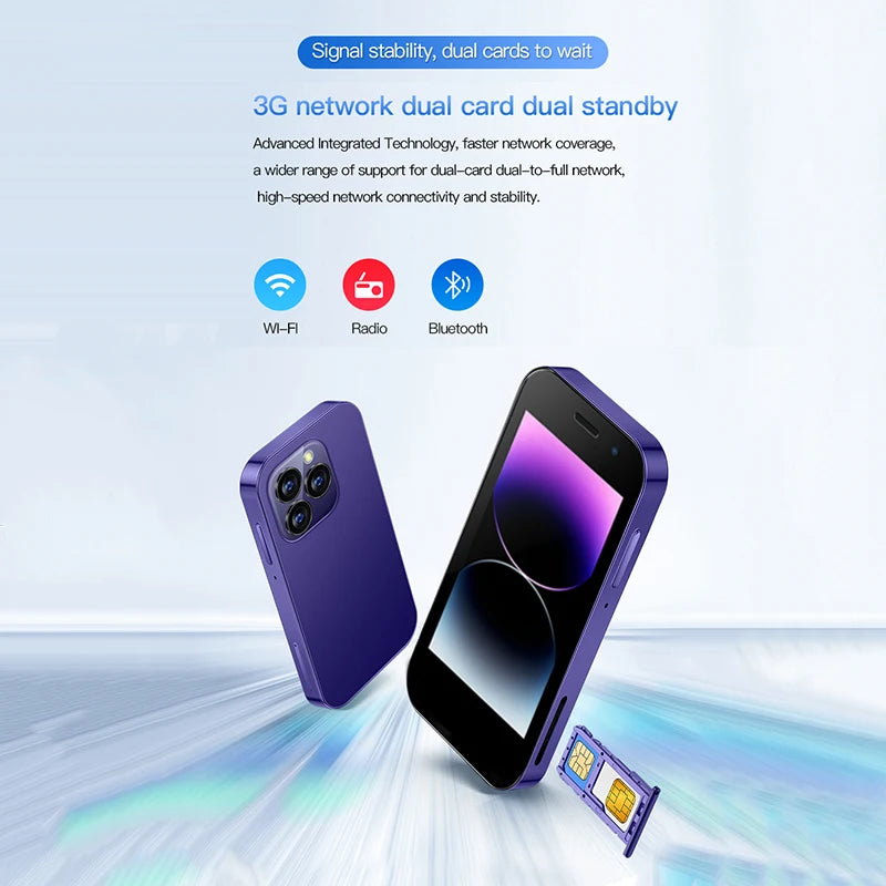 SOYES XS17 Pro 3.0" Mini Smart Phone Android9.0 Face ID 2GB RAM 16GB ROM Dual SIM Standby GPS 1950mAh 3G Small Phone