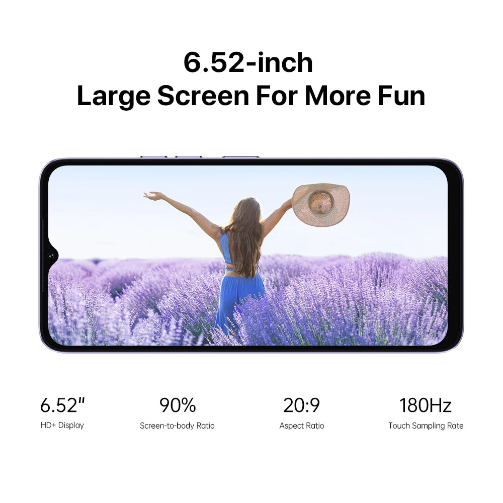 UMIDIGI G3 PLUS 6.52" Smartphone Unisoc T606 4GB+128GB 16MP Camera 5150mAh Battery Android 13 Dual SIM Mobile Phones