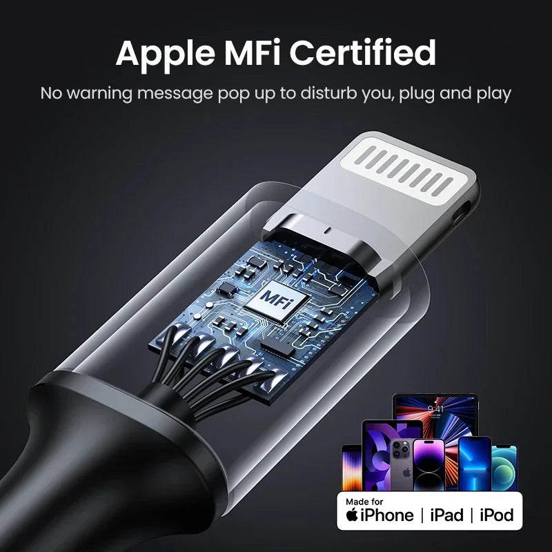UGREEN MFi USB C To Lightning Cable For Apple iPhone 14 Pro Max 13 12 11 ipad Charger Fast Charging data PD20W 30W Braided 2m 1m