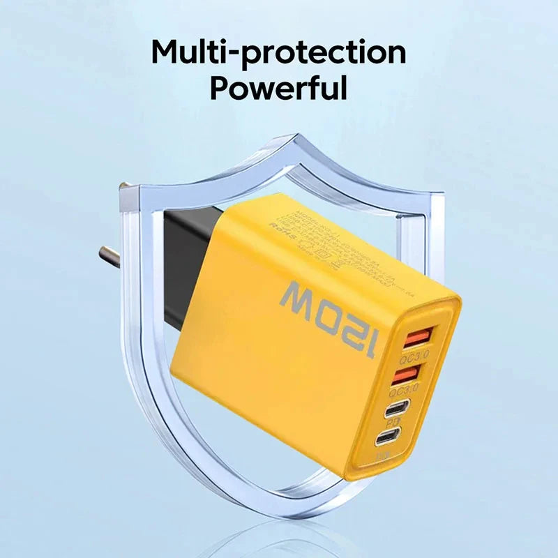 120w 3.0 Usb Fast Charger Type C Quick Charge Data Cable Adapter For Iphone Samsung Xiaomi Pd Usb Charger Fast Charging