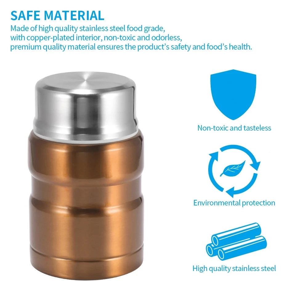 Stainless Steel Insulation Lunch Box Soup with Spoon Containers Thermo Mug Thermo Cup 500ML 750ML Vacuum Flasks Thermosbeker