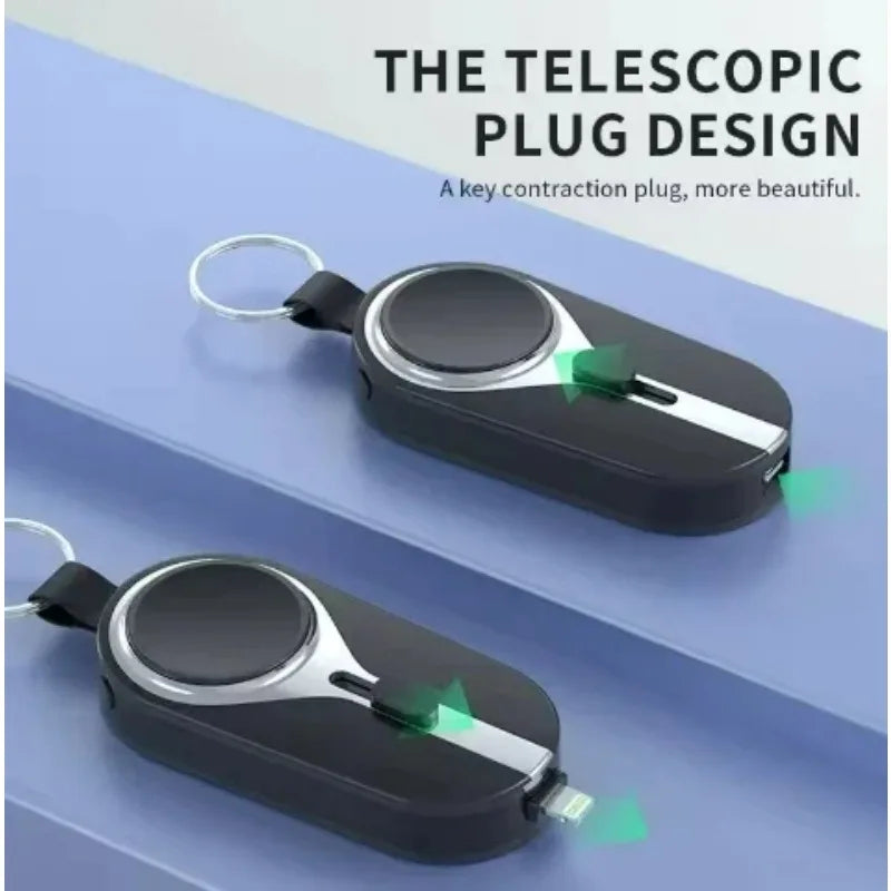 Mini Portable Charger 3000mah Emergency Keychain Powerbank Mobile Phone Key Chain Power Bank Wireless Charging for Iwatch