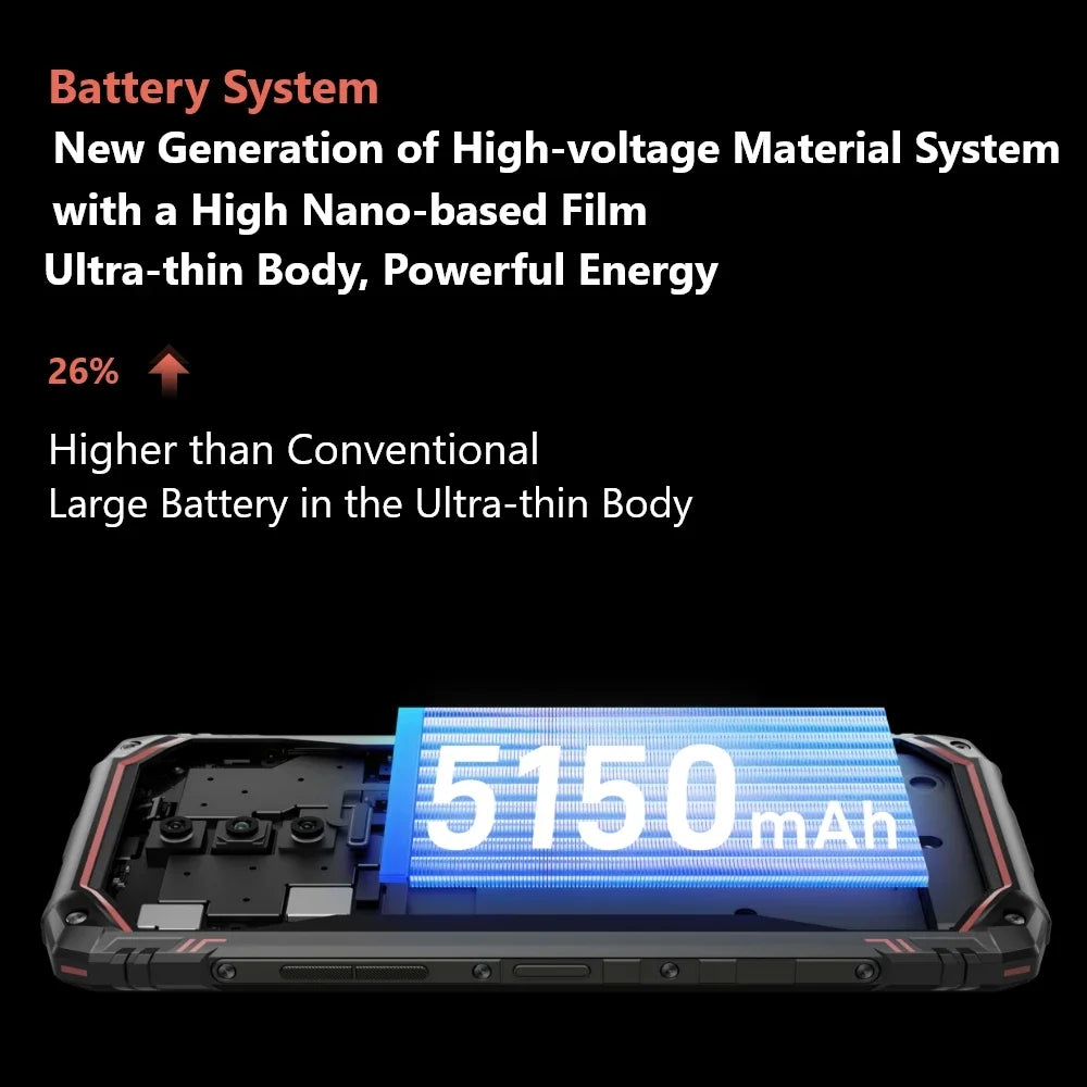 DOOGEE Blade10 Pro Rugged Phone 6GB 256GB Octa Core 6.56" 90Hz IPS Screen 50MP AI Main Camera 5150mAh Android 14