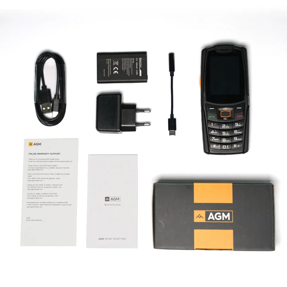 AGM M7 Rugged Feature  phone 2+16G Volte Android Waterproof Touch Screen 2500mAh with English Russian keyboard