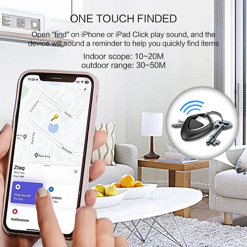 STONEGO Finder Security SmartTrack Link Smart Tag With Apple Find My Key Bluetooth GPS Tracker For Earbud Luggage MFi Finder IOS