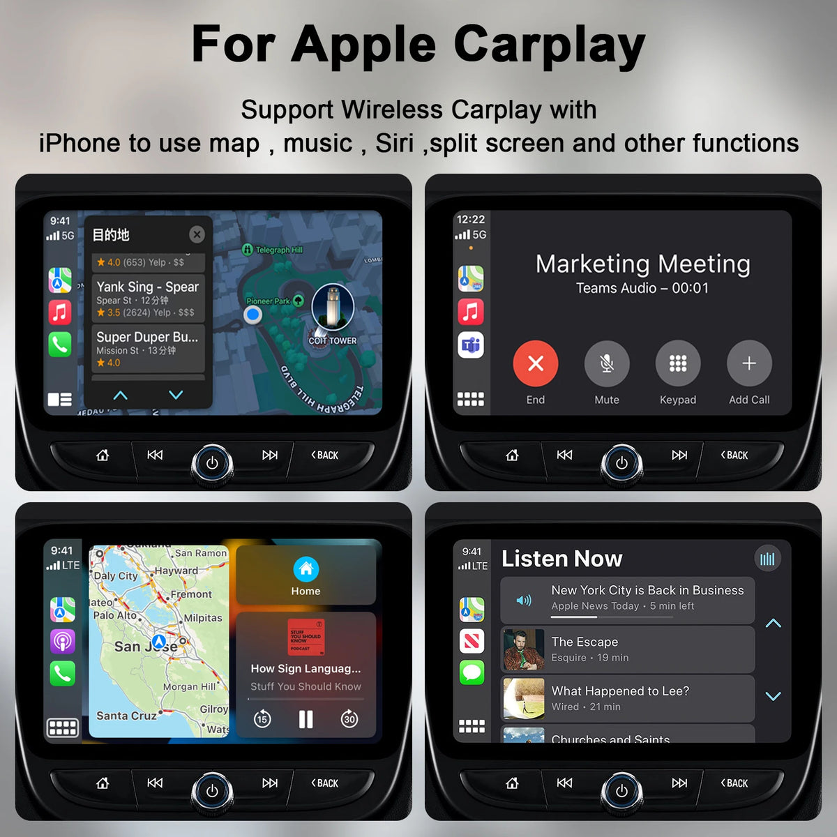 Wireless CarPlay Adapter/Dongle for Factory Wired CarPlay Cars Converts Wired to Wireless Easy to Use for iPhone Plug and Play