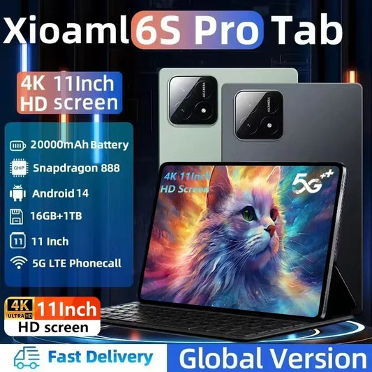 2024 Pad 6S Pro 11inch HD 4K Android 14 Original Global Version Tablet PC 16GB+1T 20000mAh GPS 5G Dual SIM Bluetooth WiFi Tablet
