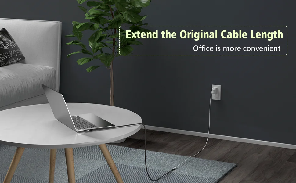 20Gbps USB C 3.2 Extension Cable, 90 Degree USBC 3.2 Gen2 Type-c Male to Female Extender Cable 4K@60Hz 240W Charging 20Gbps Data