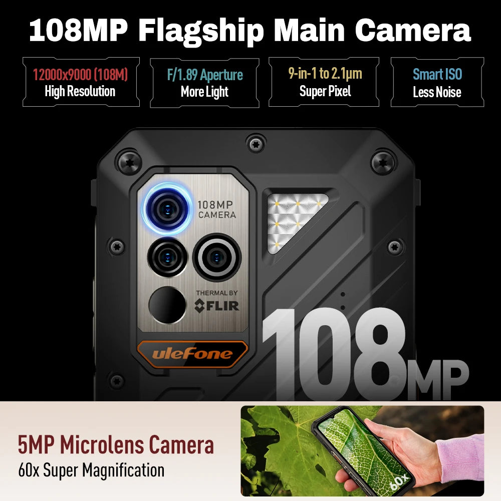 Ulefone Power Armor 18T Ultra 5G Rugged Phone 512GB ROM +24GB RAM Thermal ImagingCamera FLIR® smartphone