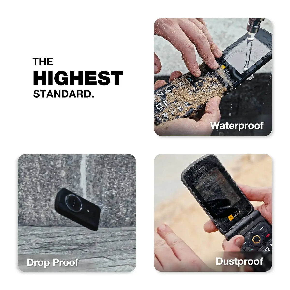 AGM M8 Security Russian Keyboard 4G Rugged Flip Phone No Camera/Bluetooth, Waterproof, SOS Call, 2.8" QVGA, FM 1500mAh Battery