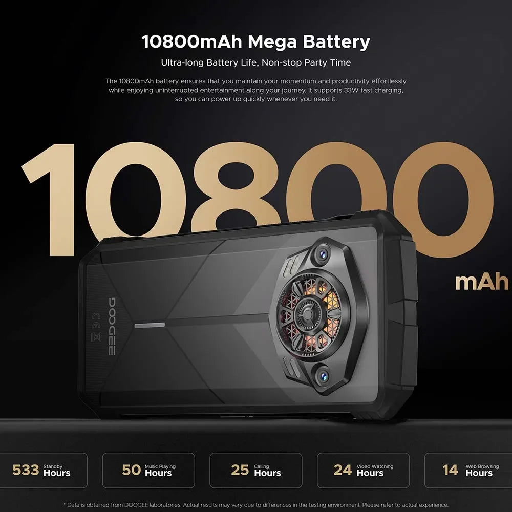 Global Version DOOGEE S Punk Rugged Phone Android 14 6.58" 90Hz 34mm Large Amplitude Speake LED Light Effect 6GB+256GB 10800mAh