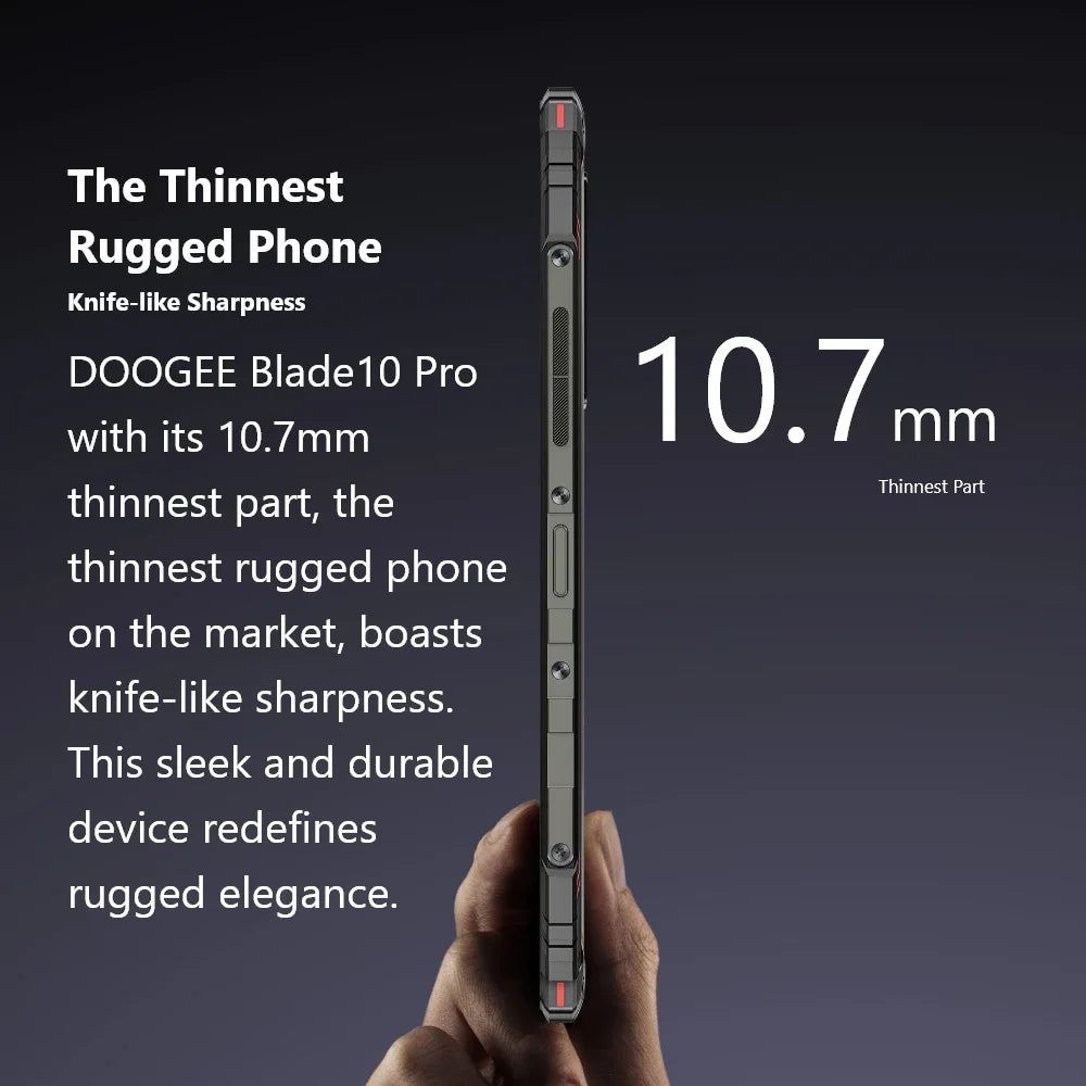 DOOGEE Blade10 Pro Rugged Phone 6GB 256GB Octa Core 6.56" 90Hz IPS Screen 50MP AI Main Camera 5150mAh Android 14