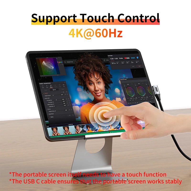 HDMI to USBC Cable 4K60Hz HDMI to TypeC Adapter for PS5 Xbox SteamDeck to Xreal NrealAir RokidMax RayNeoAir Touchable Monitor