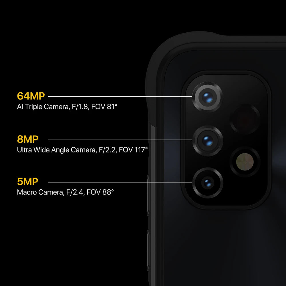 UMIDIGI-BISON GT2 Rugged Smartphone Android 12 IP68 6150mAh 8GB + 128GB Helio G95 6.5 "FHD +NFC64MP AI Triple Camera Cell Phone