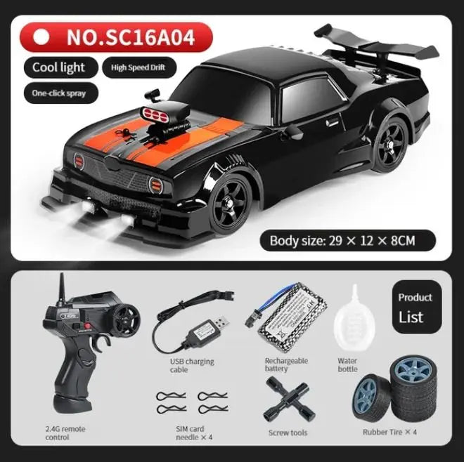 2.4G Drift Rc Car 4WD High Speed RC Drift Car Toy Remote Control Model Vehicle Car RC Vehicle Toy With Light Spray for Child